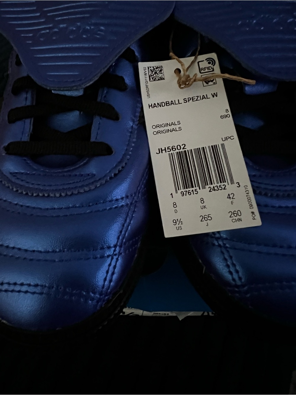 adidas Handball Spezial W Metallic Blue Sneakers with Black Laces - Picture 6 of 7